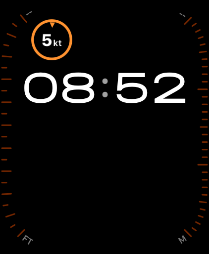 Watch complication showing wind